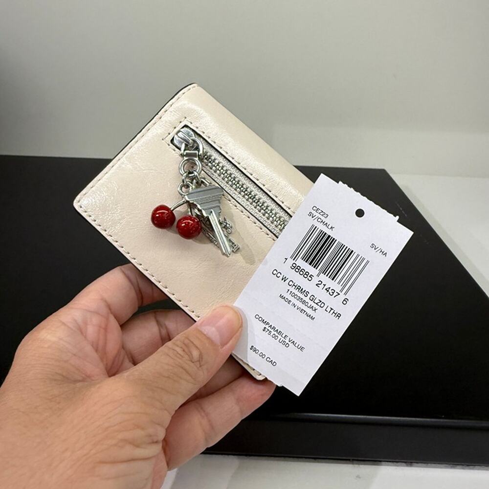 Coach Card Case With Charms CEZ23 Silver/Chalk - Picture 4 of 4